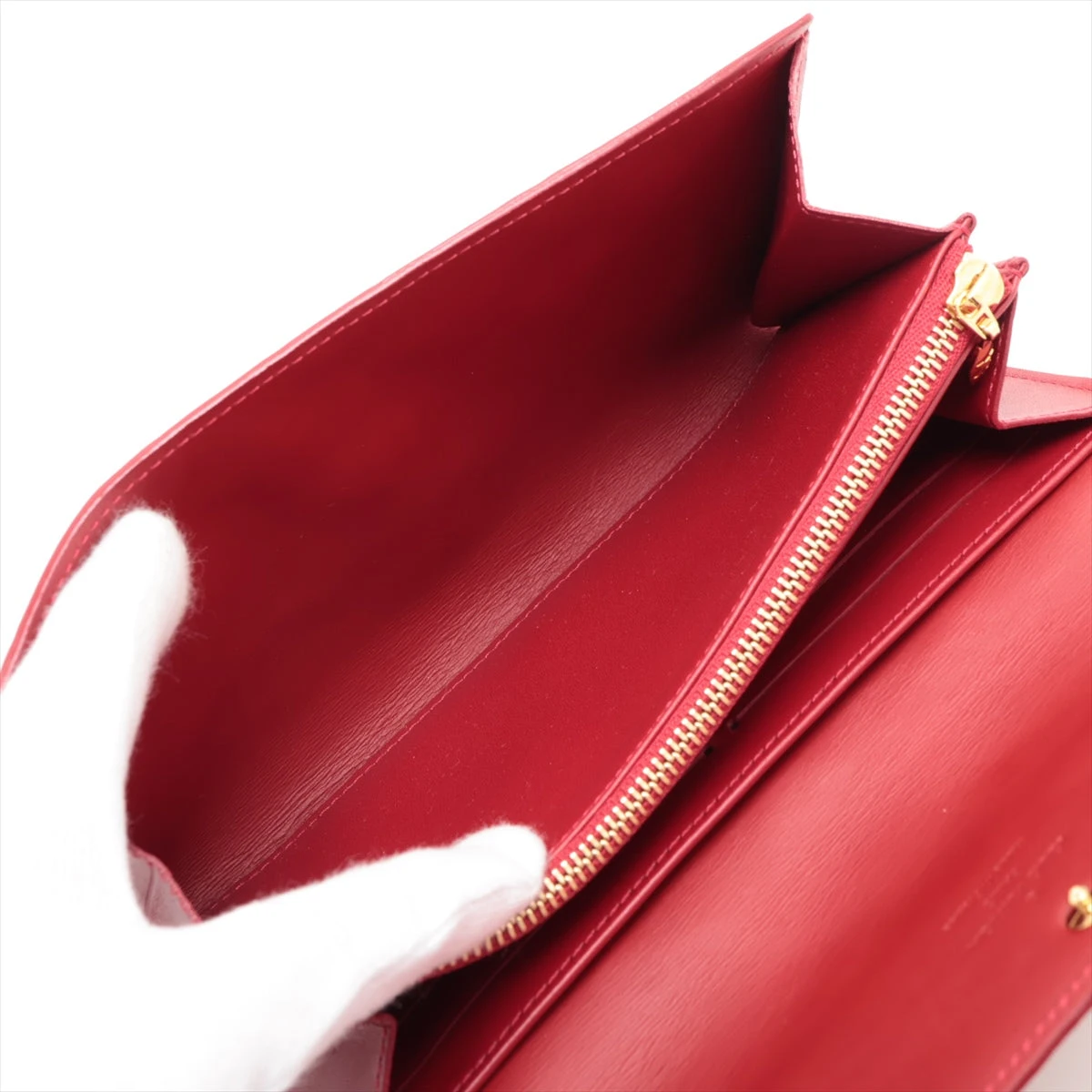 ヴィトン ヴェルニ ポルトフォイユサラ M91739 ルージュグルナディーヌ 