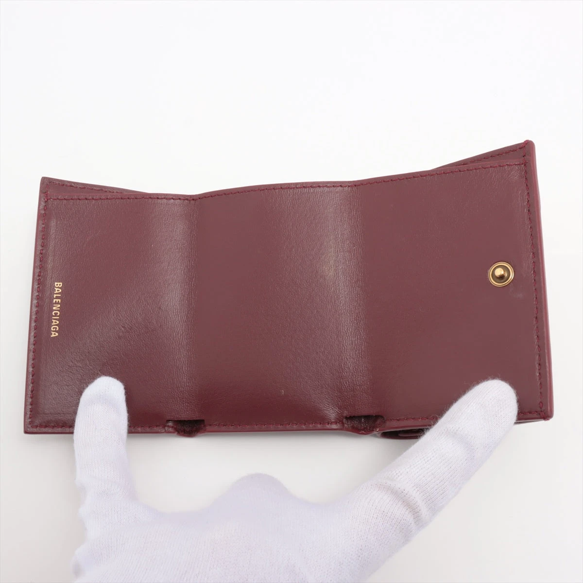 激安限定販売 バレンシアガ 三つ折財布 アワーグラス クロコ型押し B 