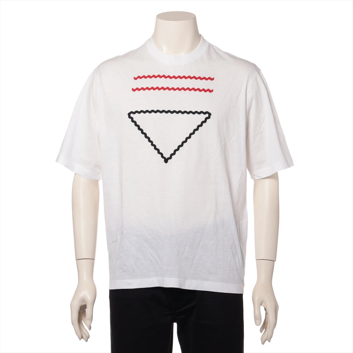 プラダ 23SS コットン Tシャツ S メンズ ホワイト UJN847 A3083366 