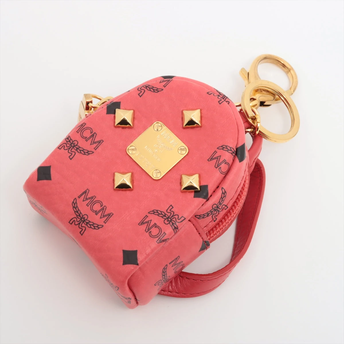 MCM リュック チャーム レザー レッド A3093824｜中古ブランド品 