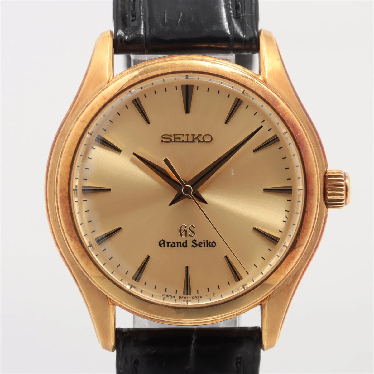 シクラメン グランドセイコー SBGX016 YG×社外革 QZ シャンパン文字盤