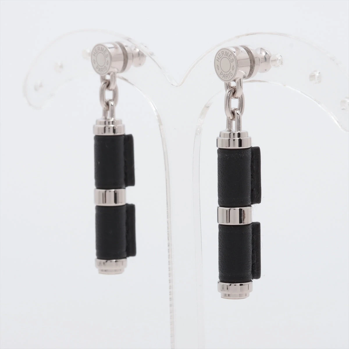 エルメス シャルニエール ピアス(両耳用) メタル×レザー