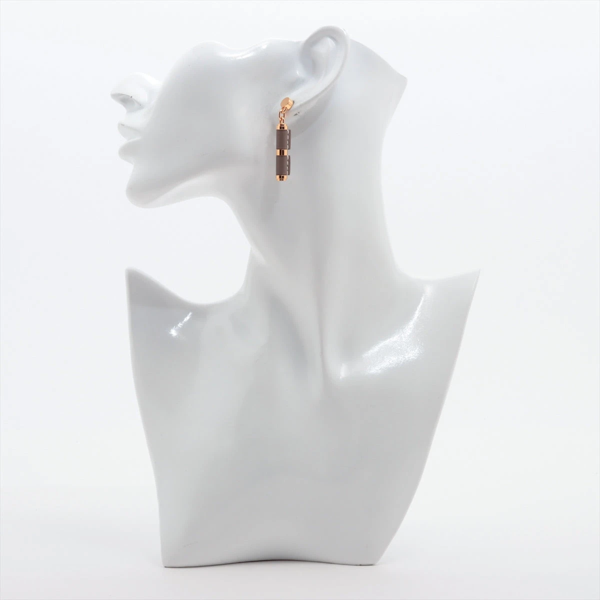 【HERMES】シャルニエール/ピアス/エトゥープ エルメス シャルニエール ピアス(両耳用) GP×レザー エトゥープ