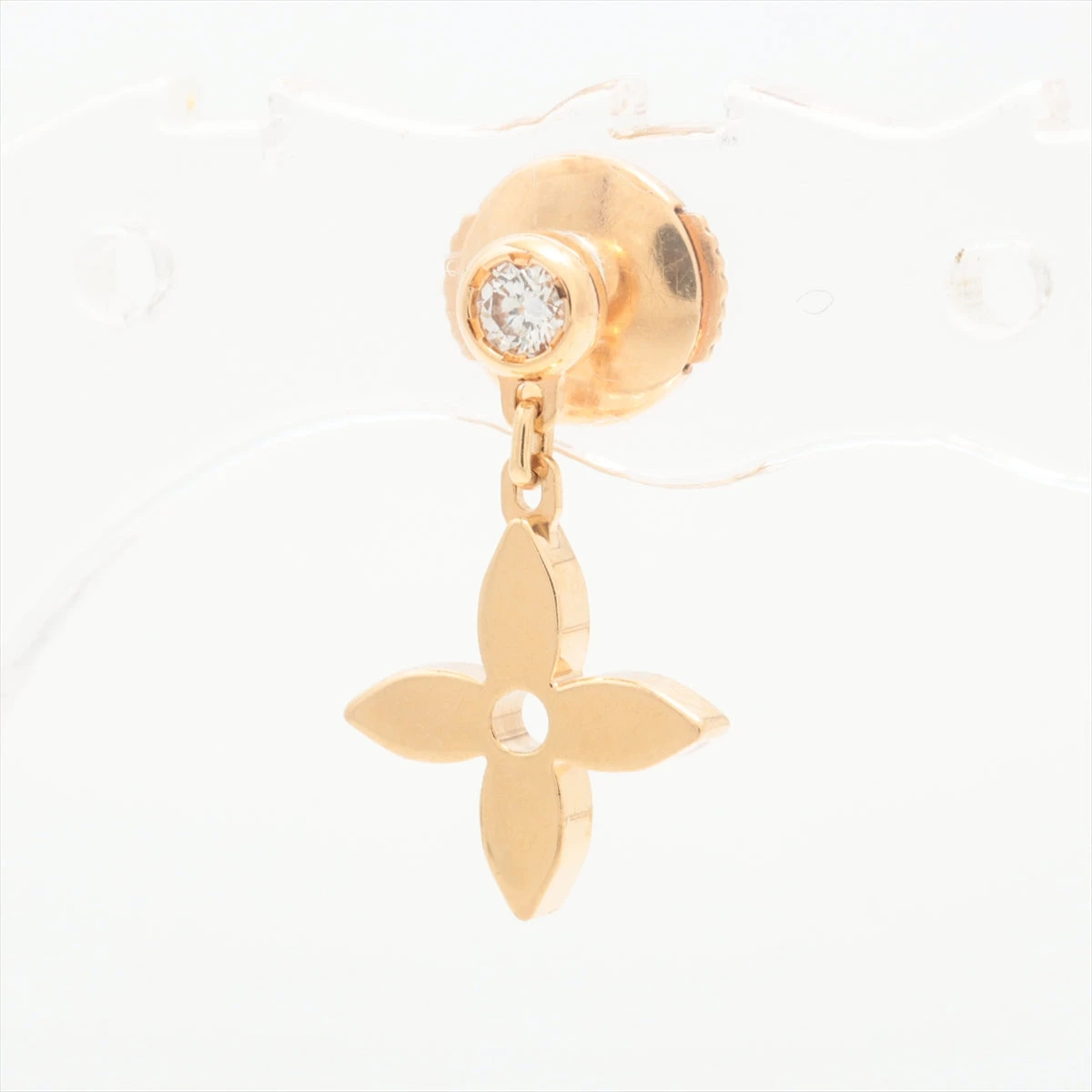 ヴィトン ピュス モノグラム イディール ダイヤ シングルピアス 750(PG 