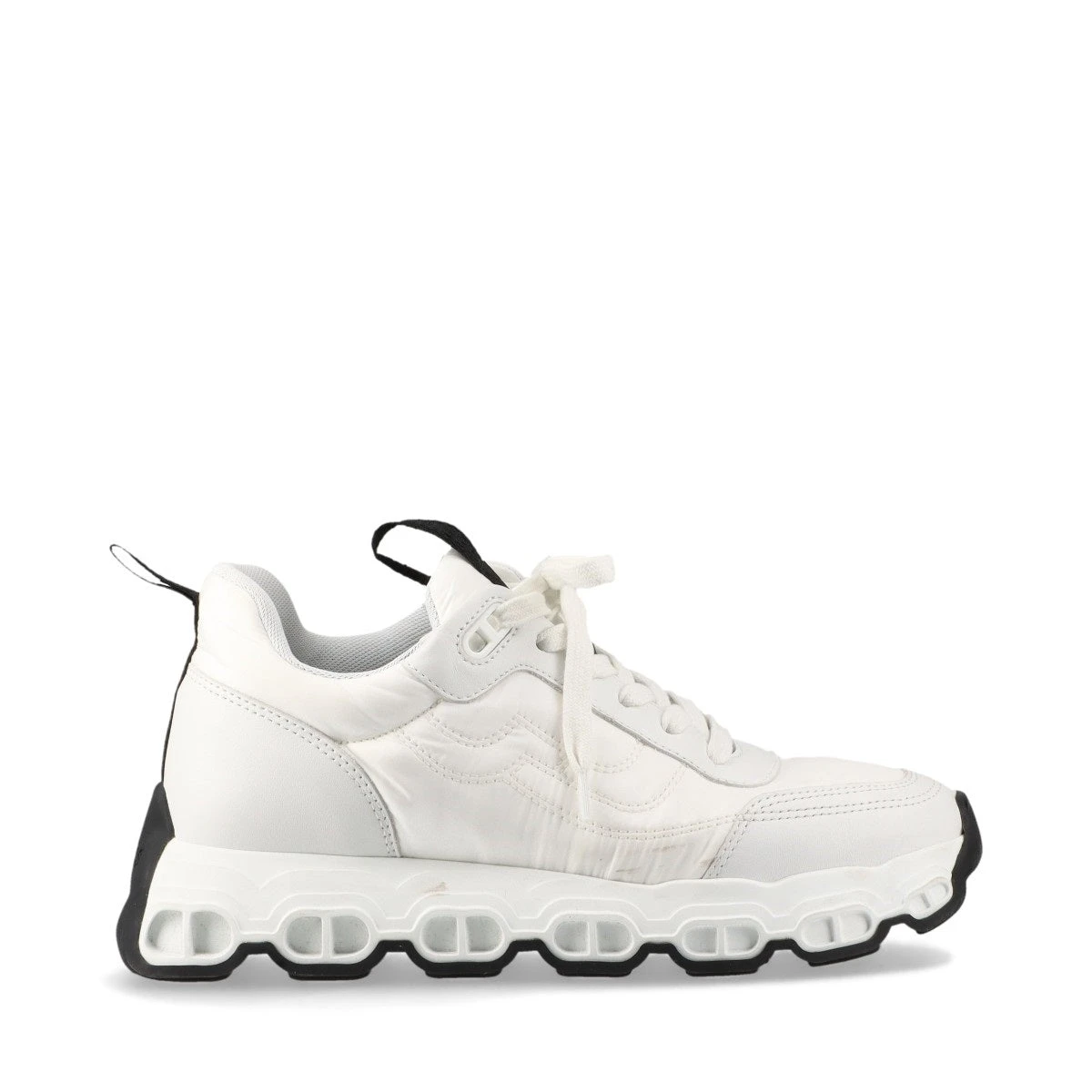 エルメス レザー×ファブリック スニーカー 37 レディース ホワイト