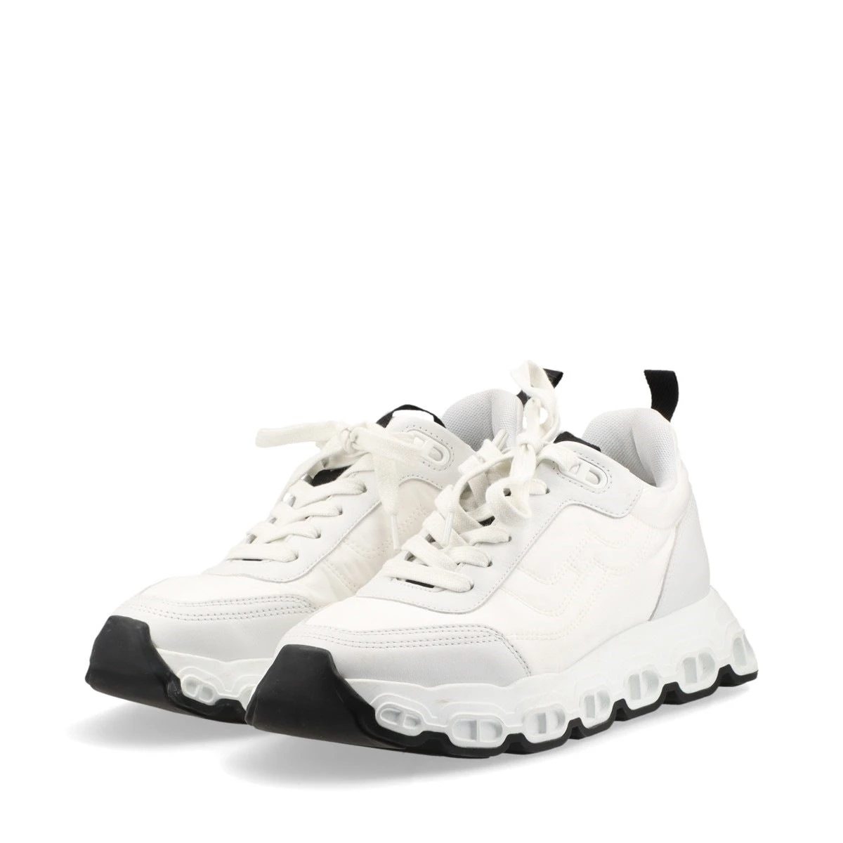 エルメス レザー×ファブリック スニーカー 37 レディース ホワイト