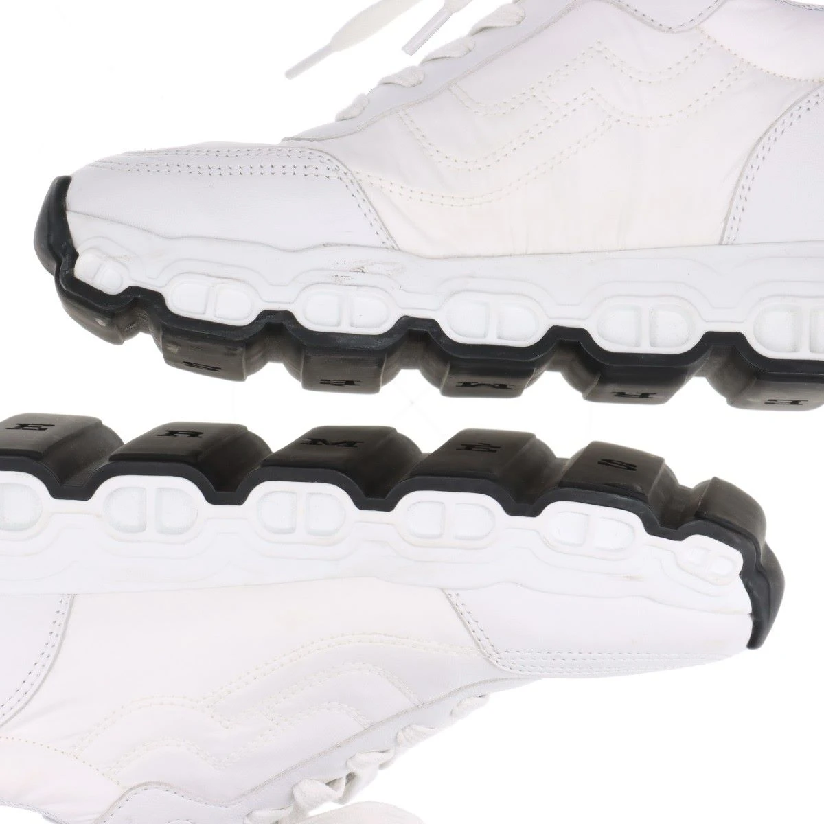 エルメス レザー×ファブリック スニーカー 37 レディース ホワイト