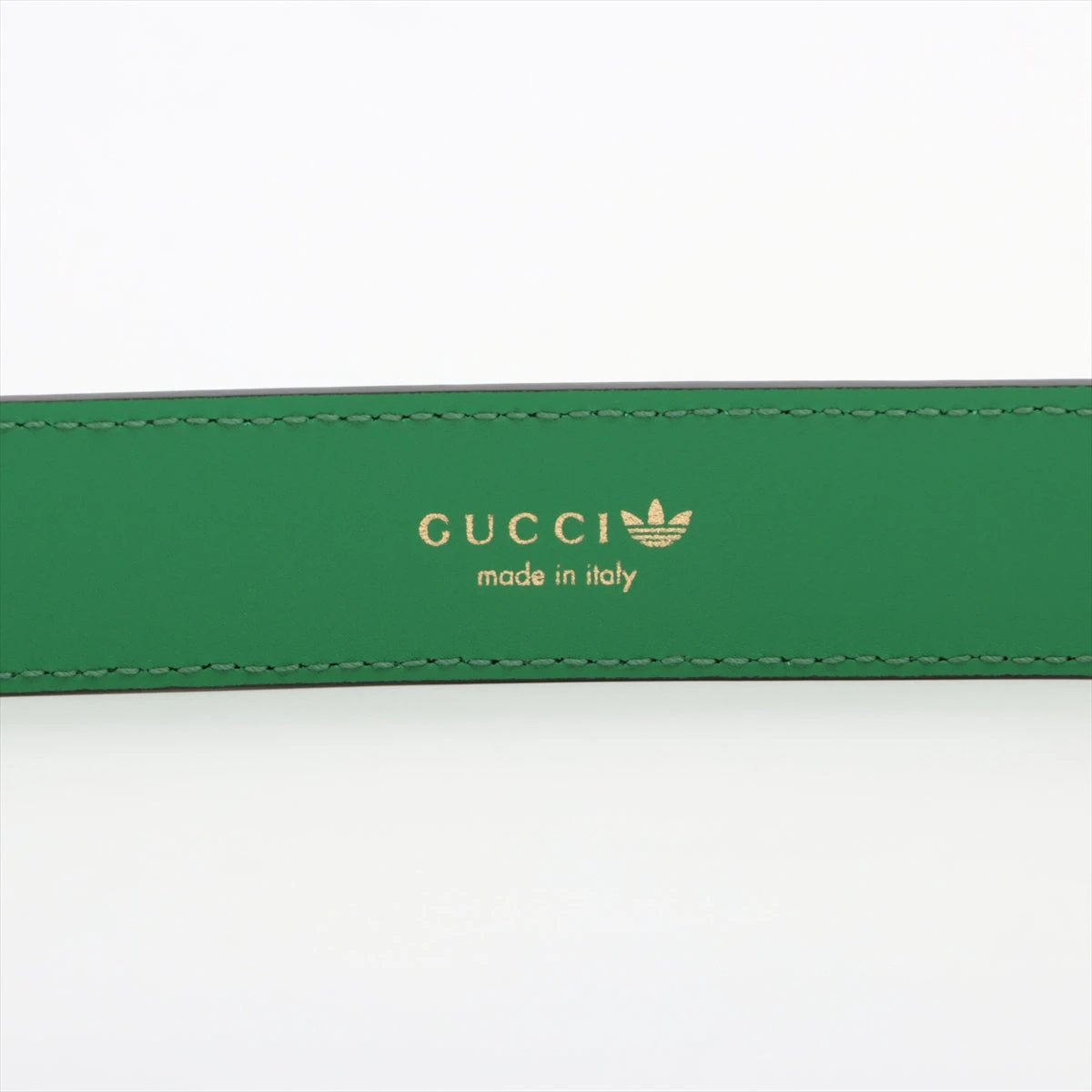 グッチ×アディダス ベルト 90 レザー グリーン 702277 A3104380