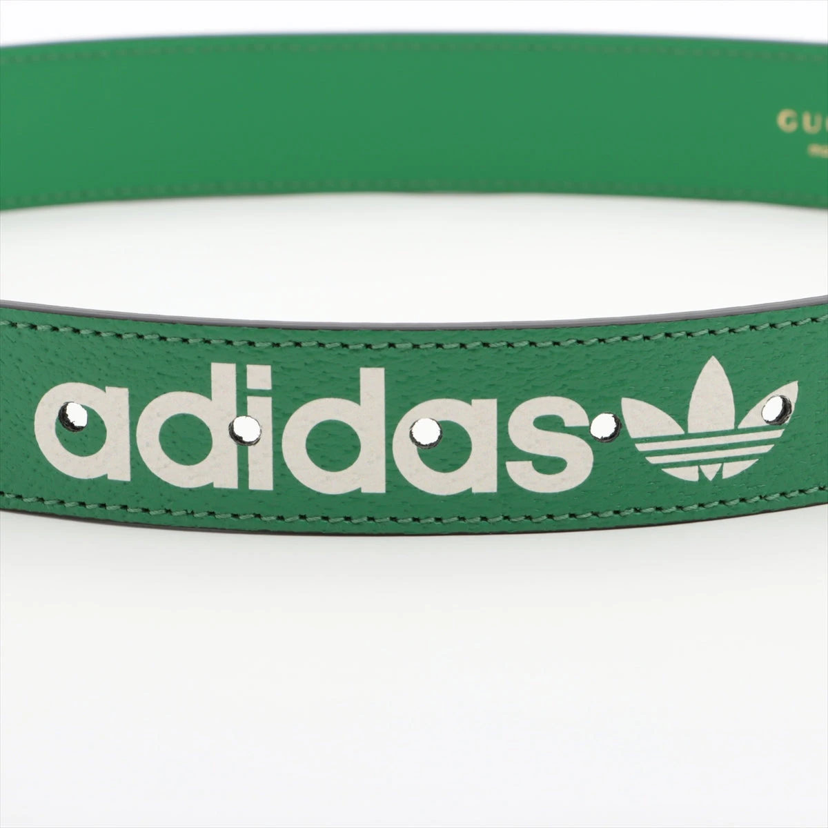 【新品未使用】GUCCI グリーンレザーベルト 702277 U4DBT GUCCI グッチ 702277 U4DBT 3739 ADIDAS アディダス ロゴ