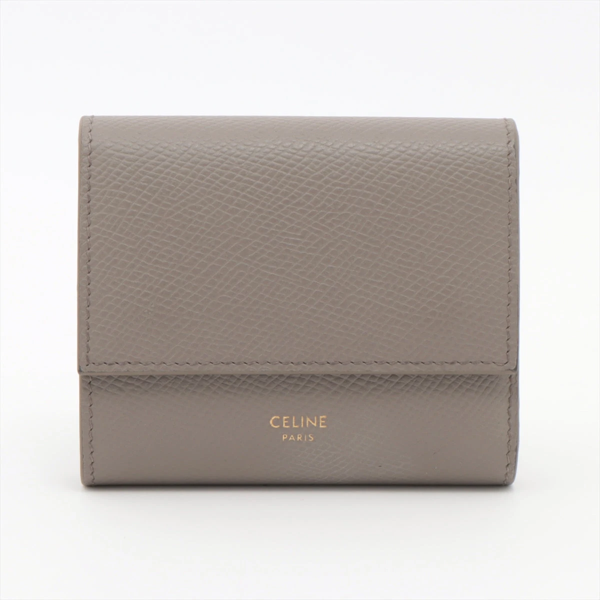 セリーヌ　三つ折り財布　スモールトリフォールドウォレット　レザー　グレージュ セリーヌ スモールトリフォールド レザー コンパクトウォレット