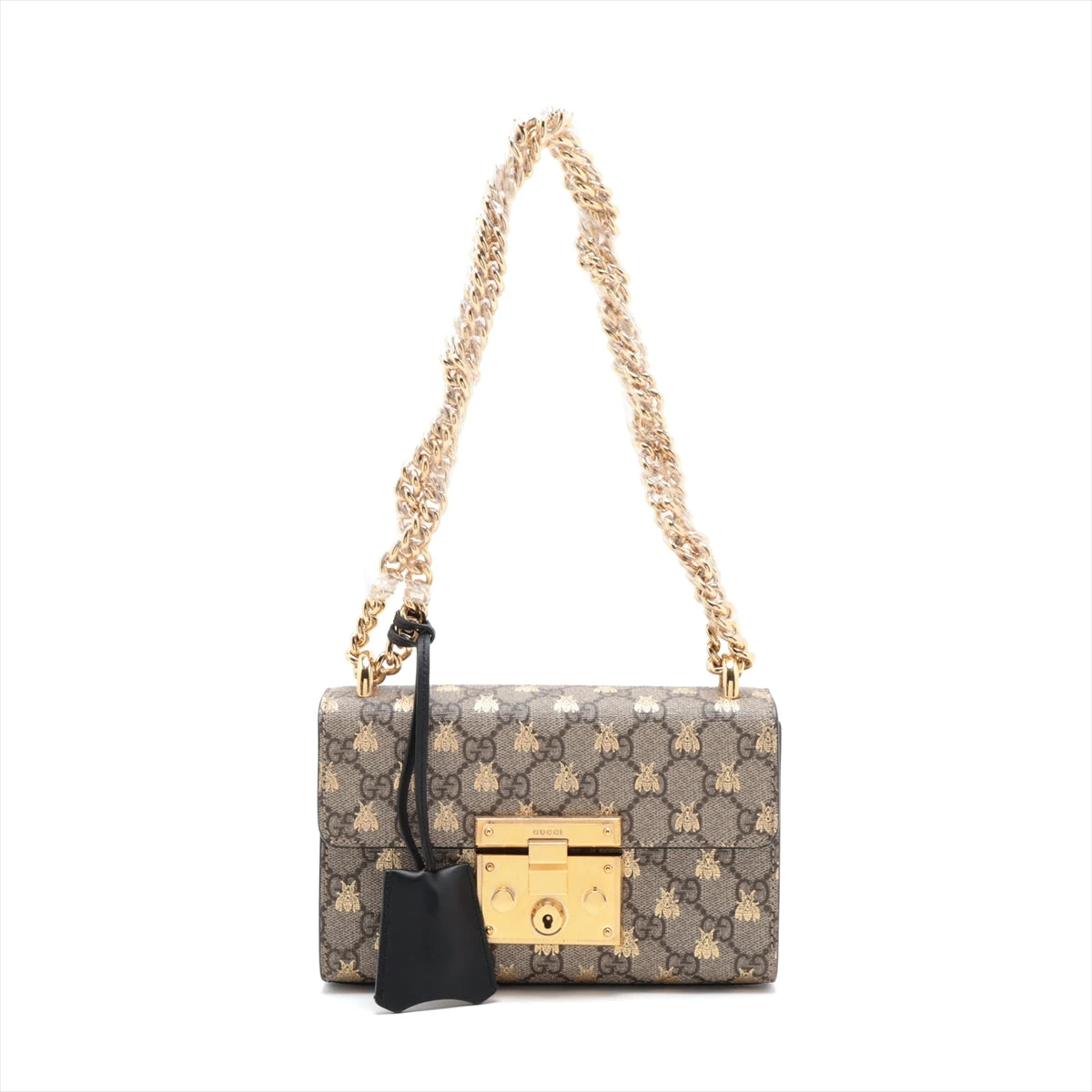 グッチ パドロック ゴールド レザー 409487　ショルダーバッグ GUCCI グッチ 409487 チェーンショルダー パドロック GG