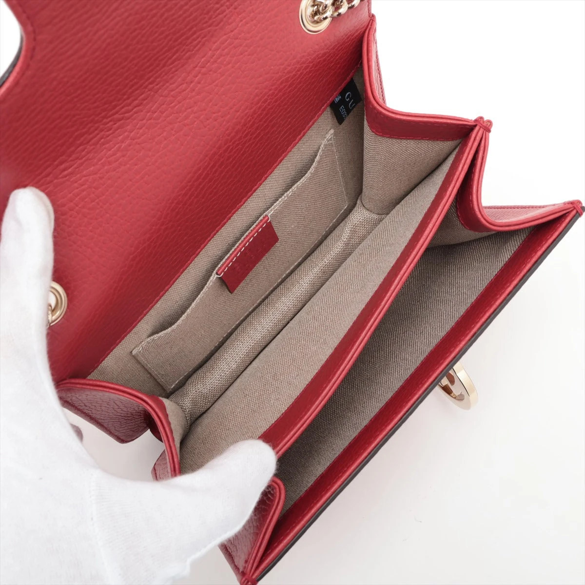 GUCCI インターロッキングG レッドレザー　ショルダーバッグ　510304 GUCCI グッチ インターロッキングG チェーン ショルダーバッグ