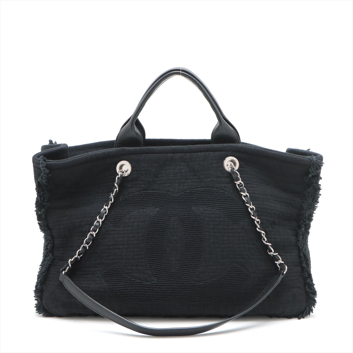 極美品 CHANEL シャネル チェーン トート バッグ ココマーク ブラック CHANEL シャネル チェーントート ココマーク トートバッグ レザー