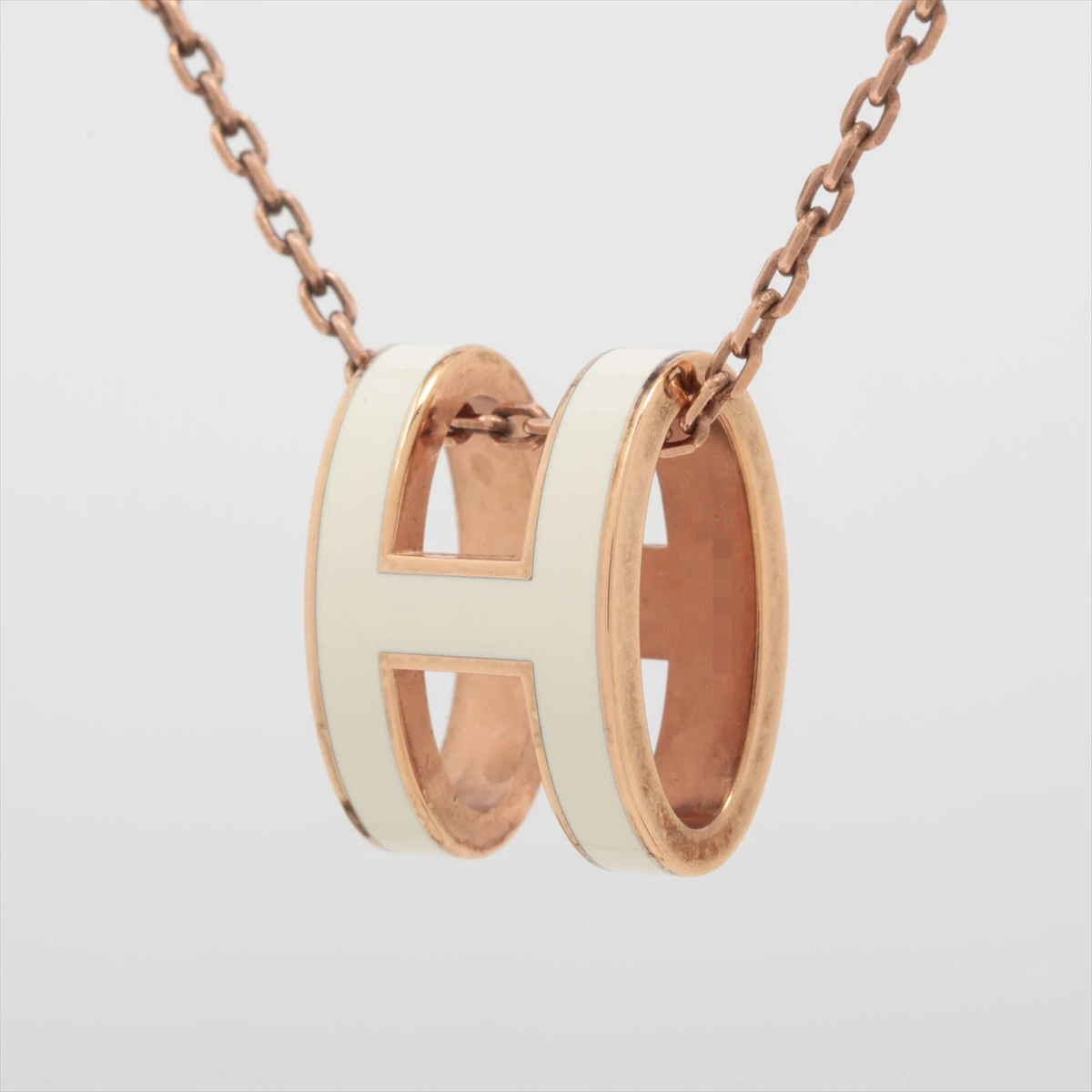 【ローズゴールド】HERMES ポップアッシュ ミニ ネックレス HERMES エルメス ネックレス ミニ ポップアッシュ 白 (ホワイト