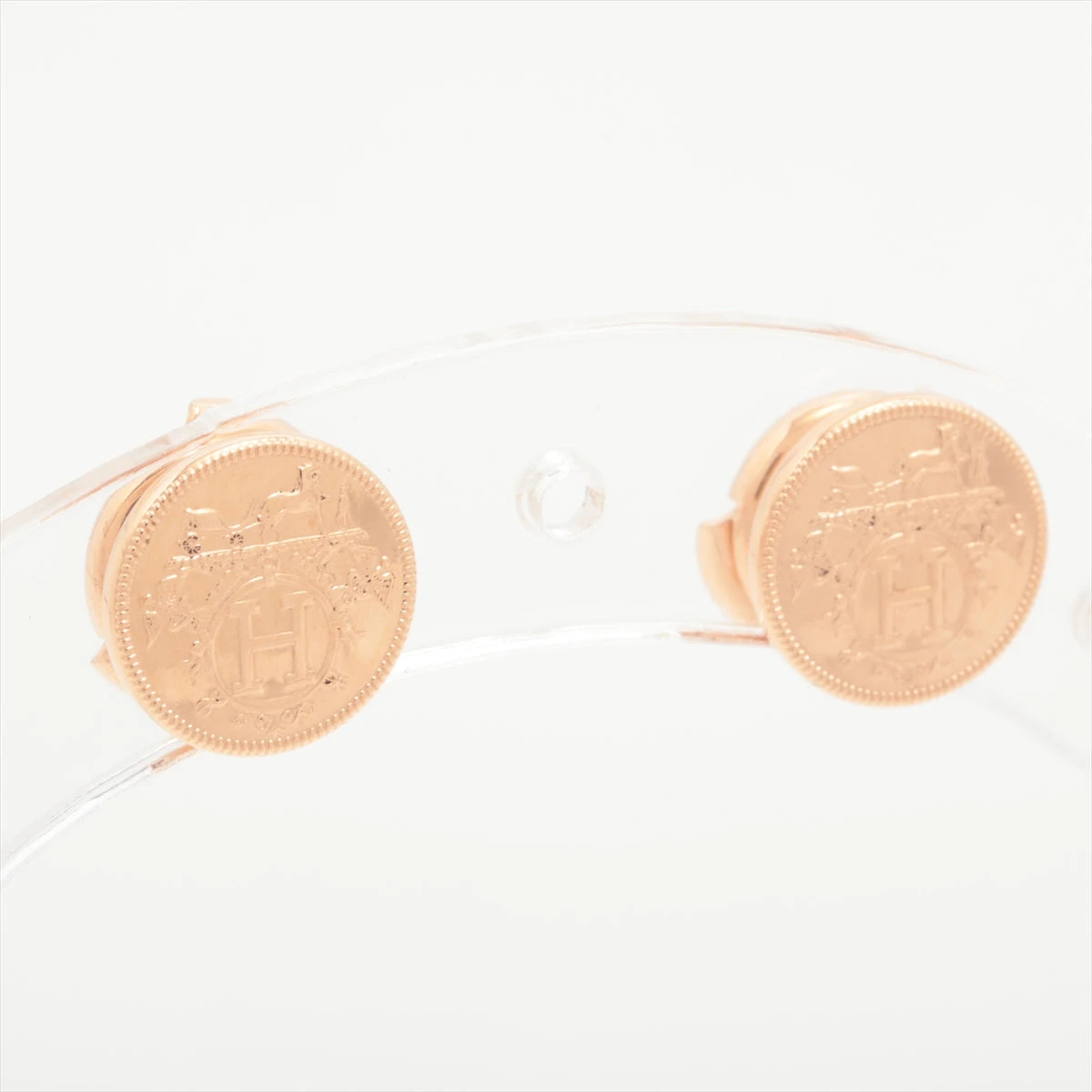 エクスリブリス　ピアス　美品 楽天市場】美品 HERMES エルメス フープ ピアス エクスリブリス