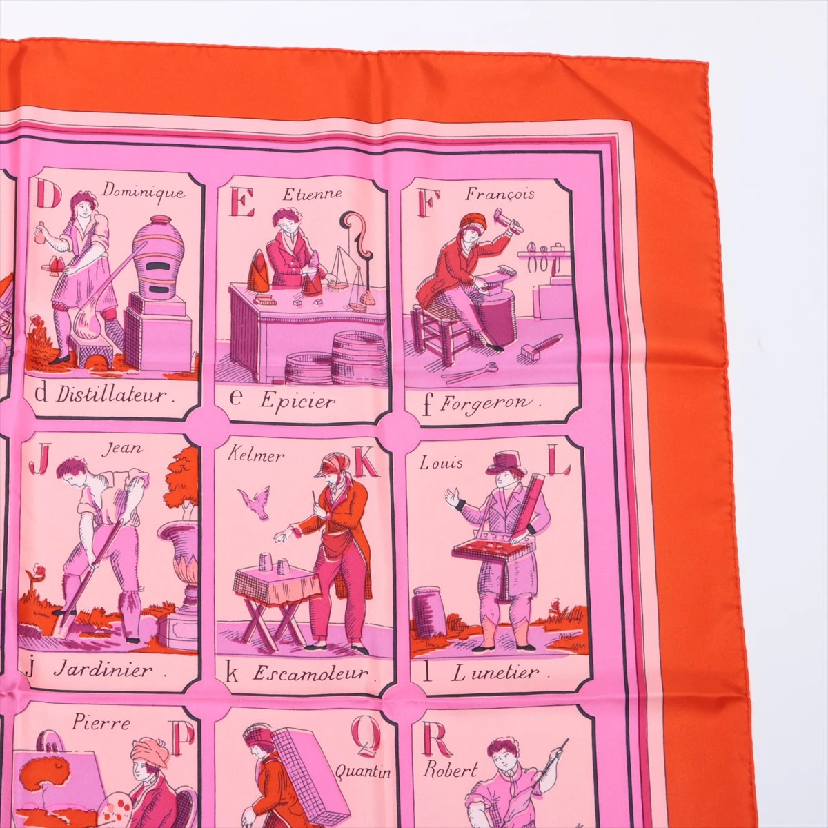 エルメススカーフ カレ90/柄名:仕事のいろは エルメス カレ90 L'ALPHABET DES METIERS 仕事のいろは スカーフ