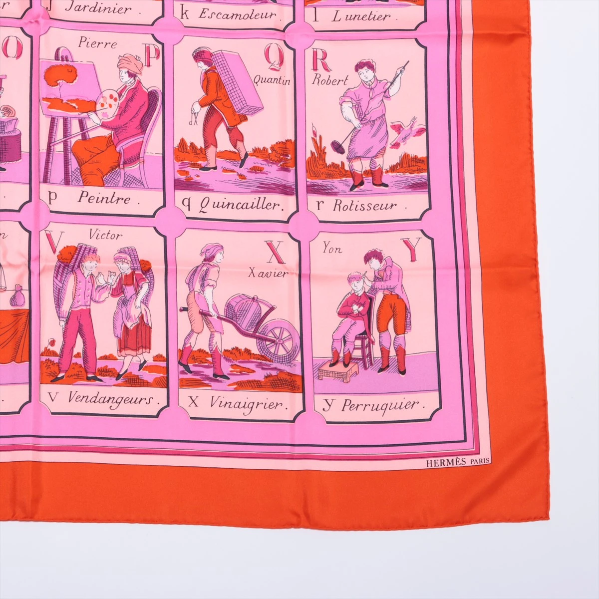 エルメス カレ90 L'ALPHABET DES METIERS 仕事のいろは スカーフ