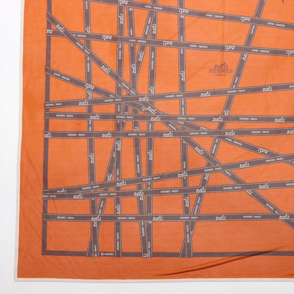 エルメス ボルデュック スカーフ シルク オレンジ A3105246｜中古