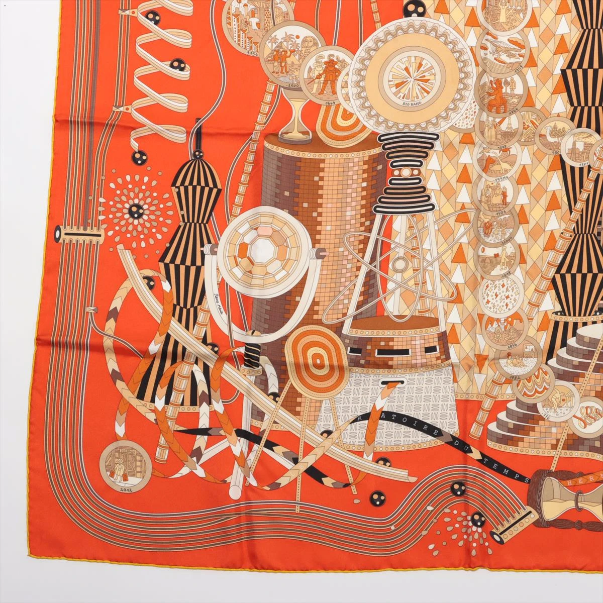 エルメス カレ90 LE LABORATOIRE DU TEMPS 時の実験室 スカーフ シルク