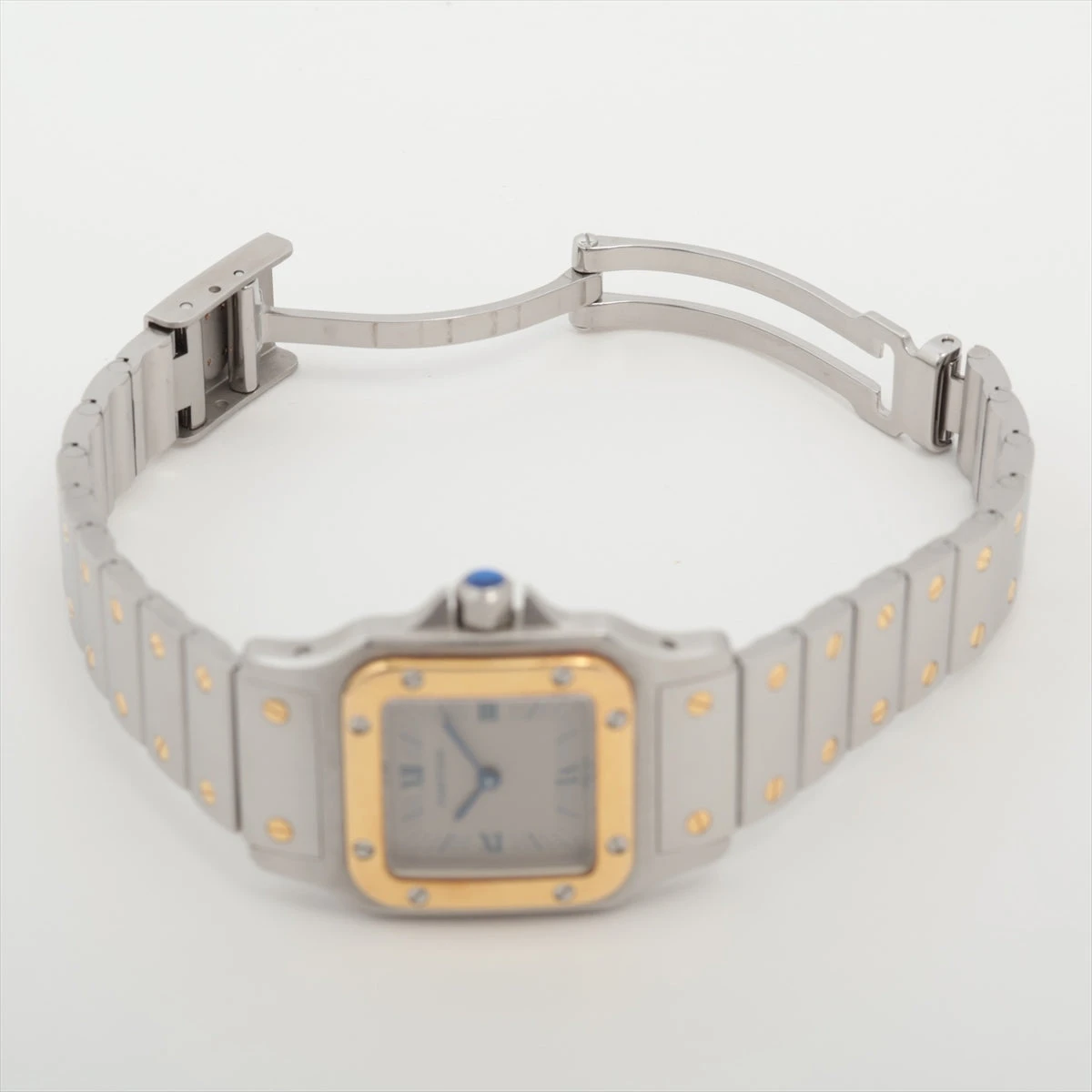 カルティエ サントスガルベ 1057930 SS×YG QZ グレー文字盤