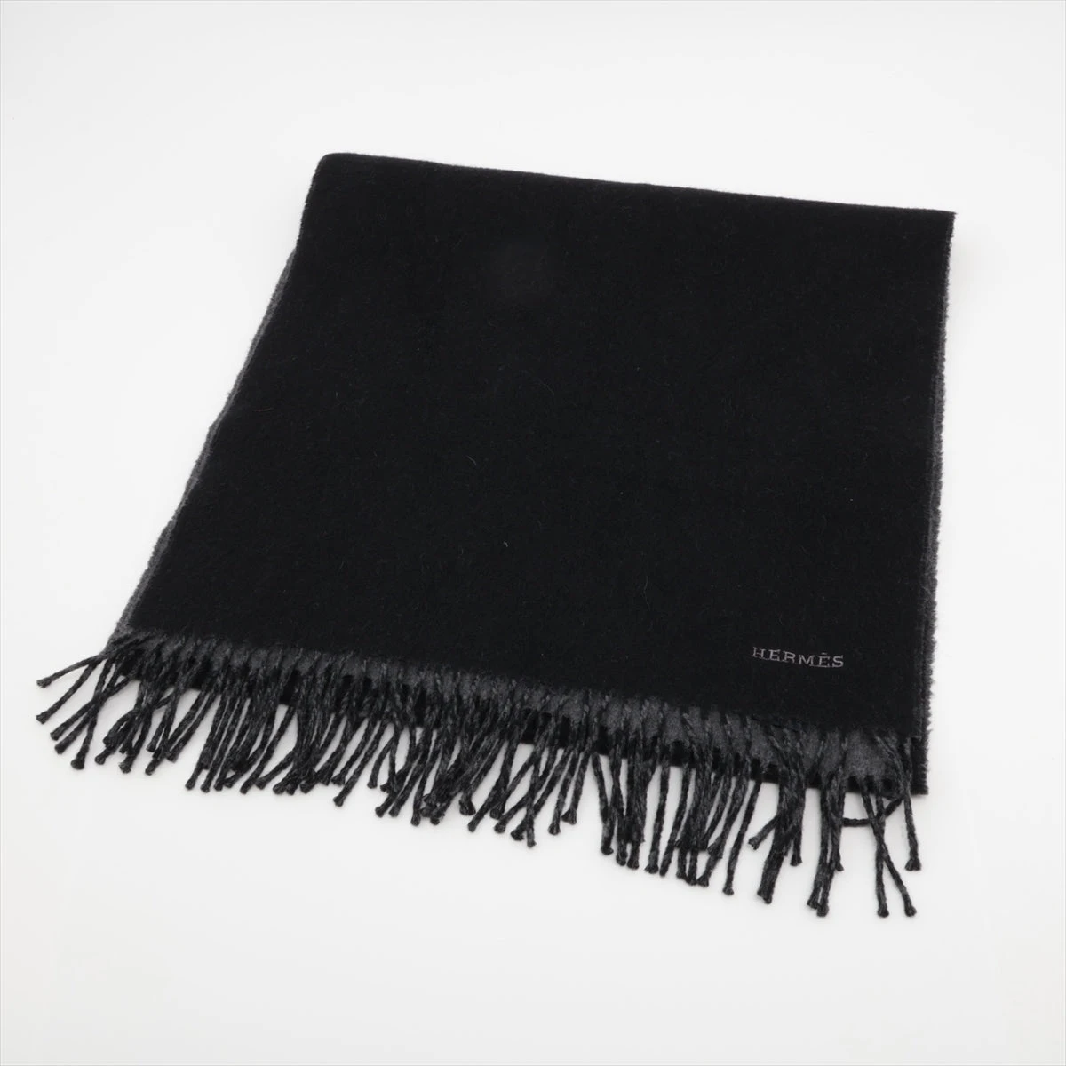 エルメス ロゴ マフラー カシミヤ ブラック A3105880｜中古ブランド品  