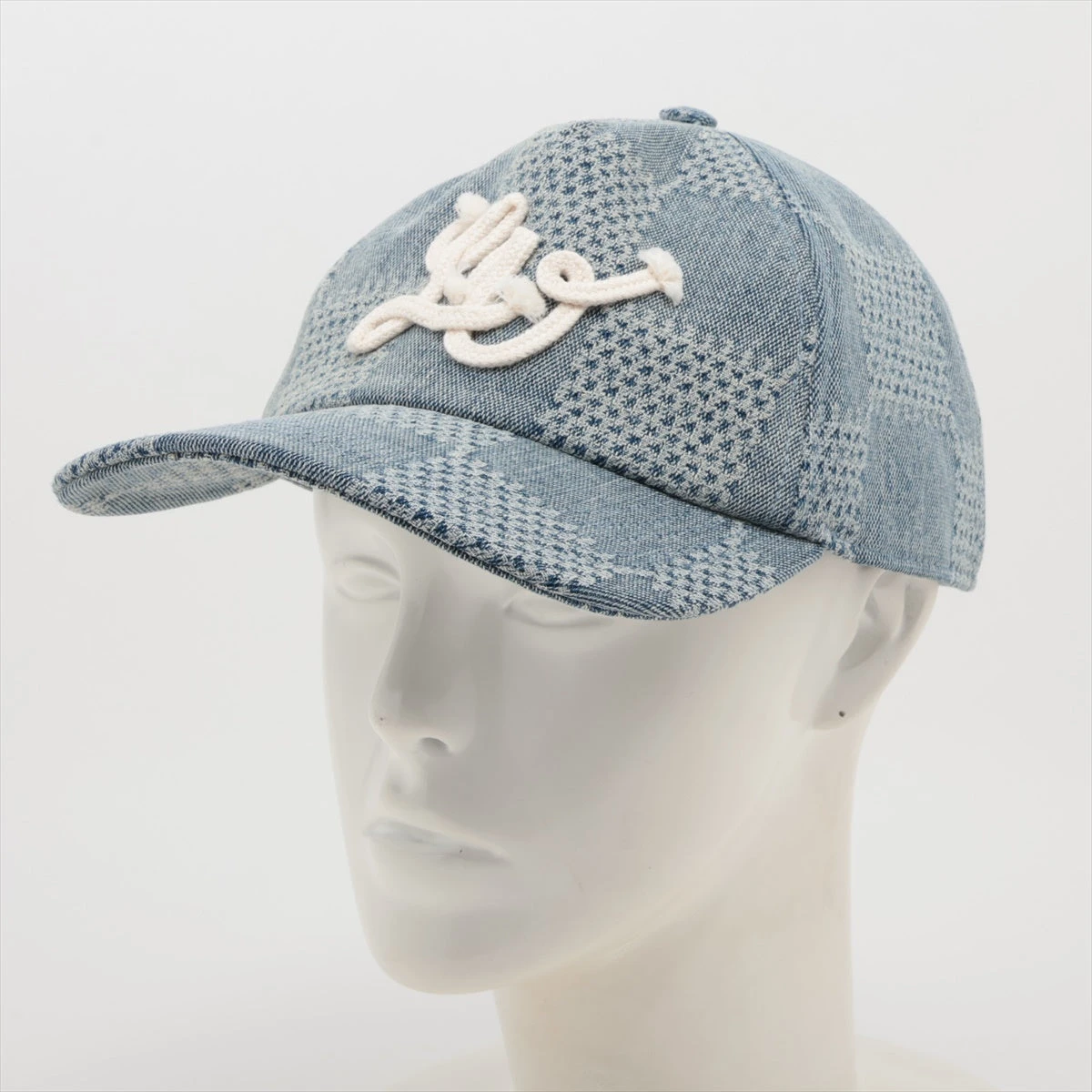 ヴィトン キャップ コットン ブルー M7534Lキャップ ダミエ