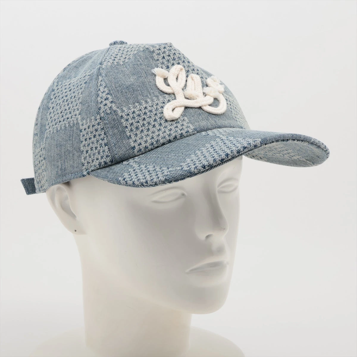ヴィトン キャップ コットン ブルー M7534Lキャップ ダミエデニム3D