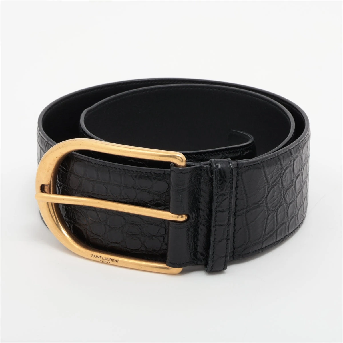 【美品】Saint Laurent サンローラン ベルト クロコ型押し サンローラン ベルト クロコ 型押し（SAINT LAURENTのフリマ