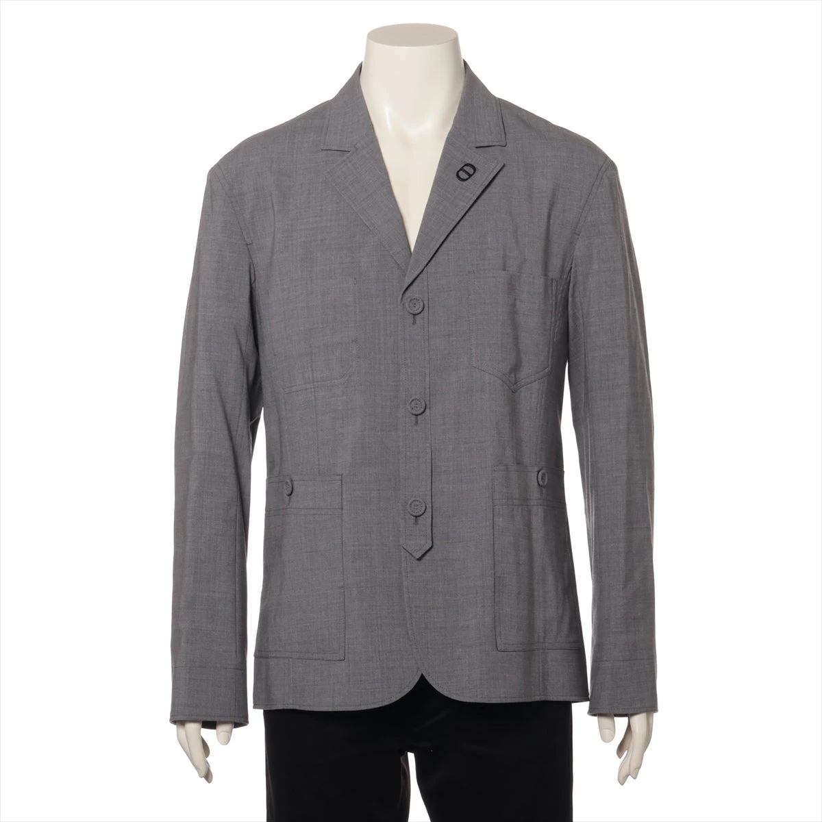 クリスチャンディオール ジャケット M 比翼ボタン キュプラ ウール混