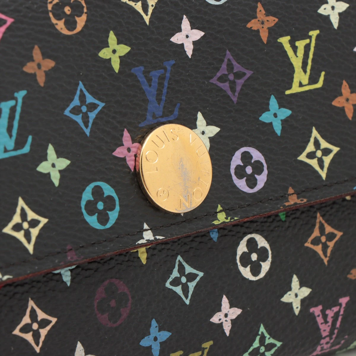 ルイヴィトン マルチカラー ブラック×ピンク ポルトフォイユ サラ 村上 隆 ルイヴィトン マルチカラー ブラック×ピンク ポルトフォイユ