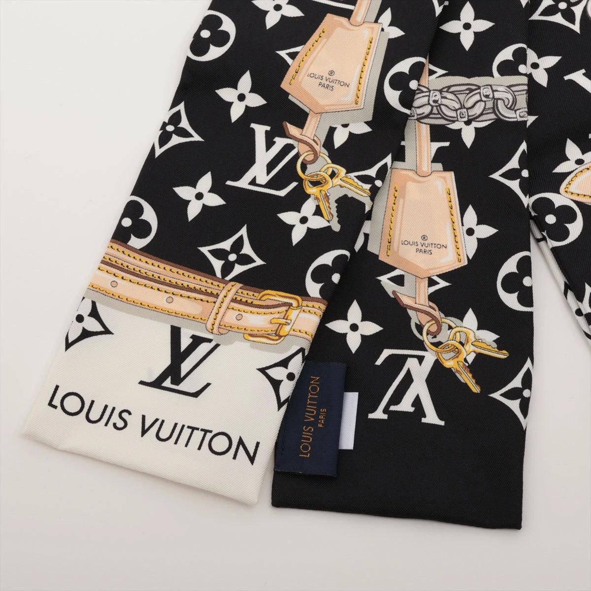 ルイヴィトン バンドー　コンフィデンシャル スカーフ ブラック シルク ルイ・ヴィトン LOUIS VUITTON スカーフ モノグラム レディース