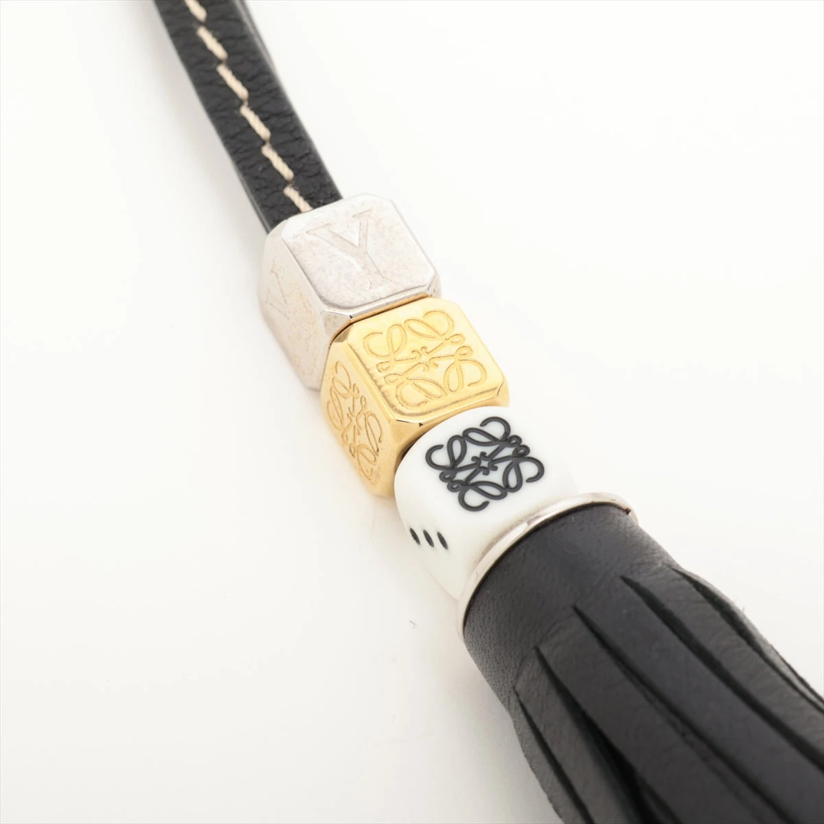 ロエベ フリンジ ストラップ GP×革 ブラック GM024086｜中古ブランド品 