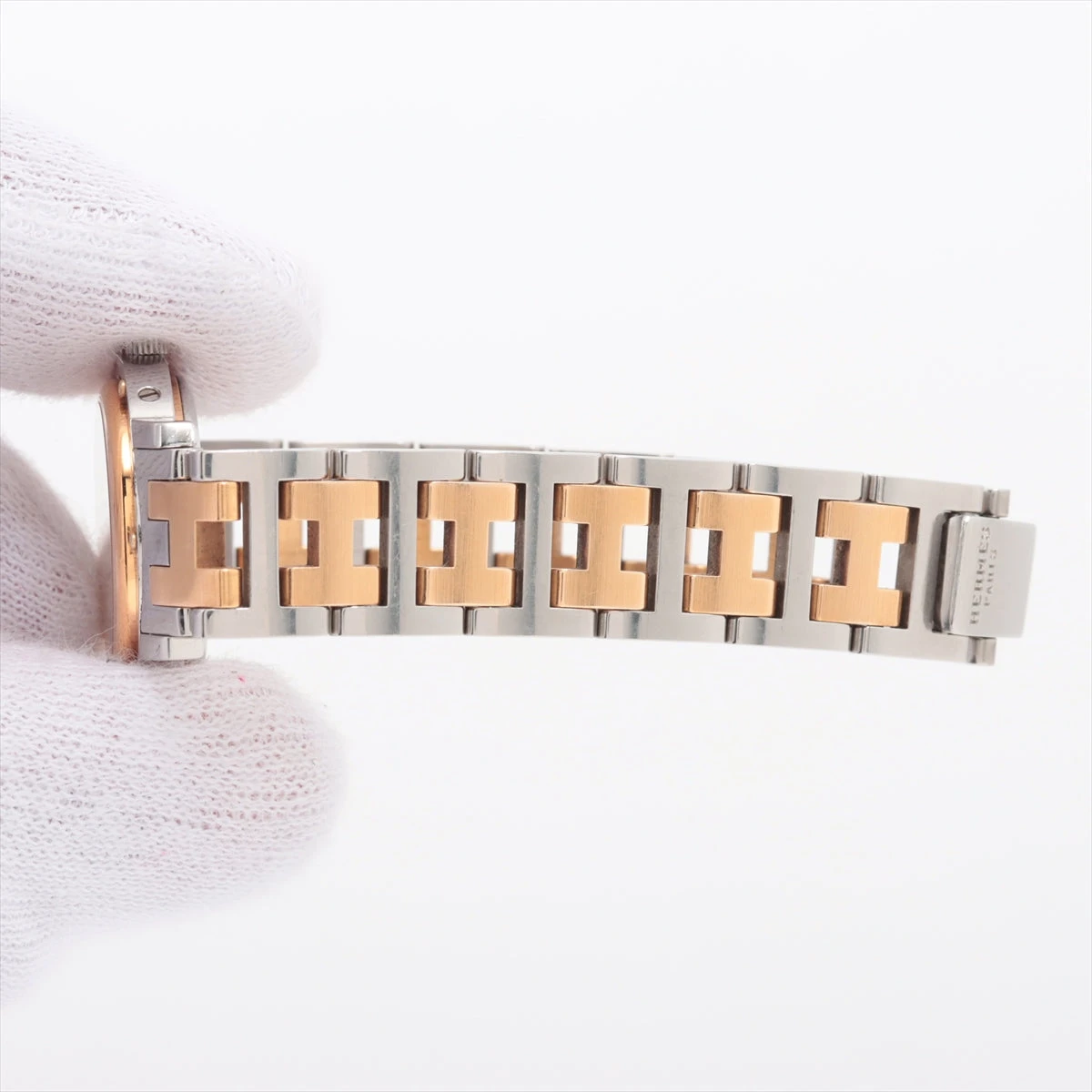 エルメス クリッパー CL3.240 SS×GP QZ アイボリー文字盤 あまりごま4