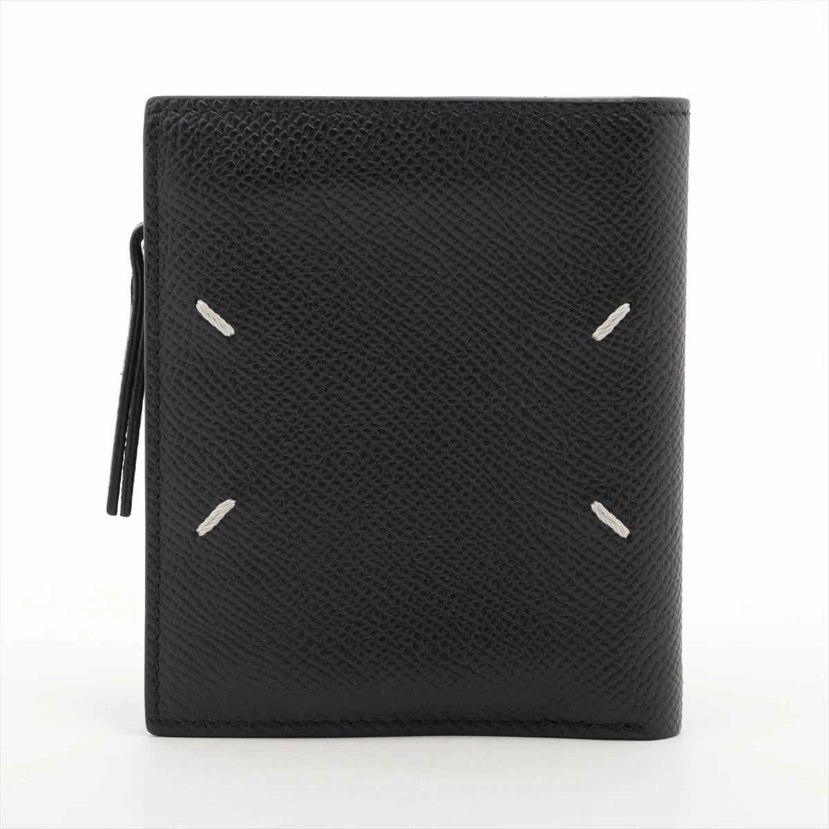 美品! メゾンマルジェラ 4ステッチ 三つ折り 財布 レザー　ブラック Maison Margiela メゾンマルジェラ 財布 三つ折り FOUR STITCHES