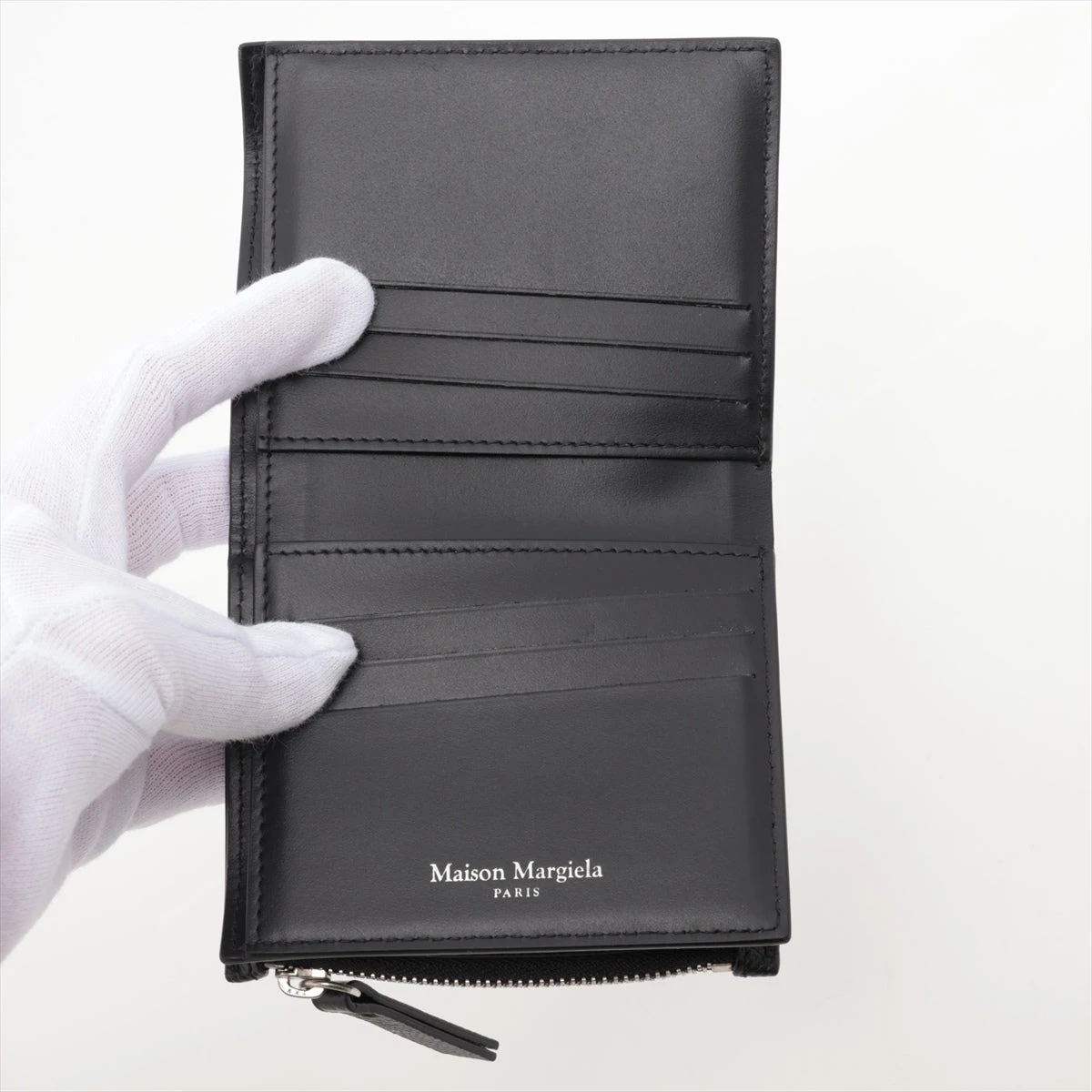 メゾンマルジェラ 4ステッチ レザー 財布 ブラック BW021726｜中古