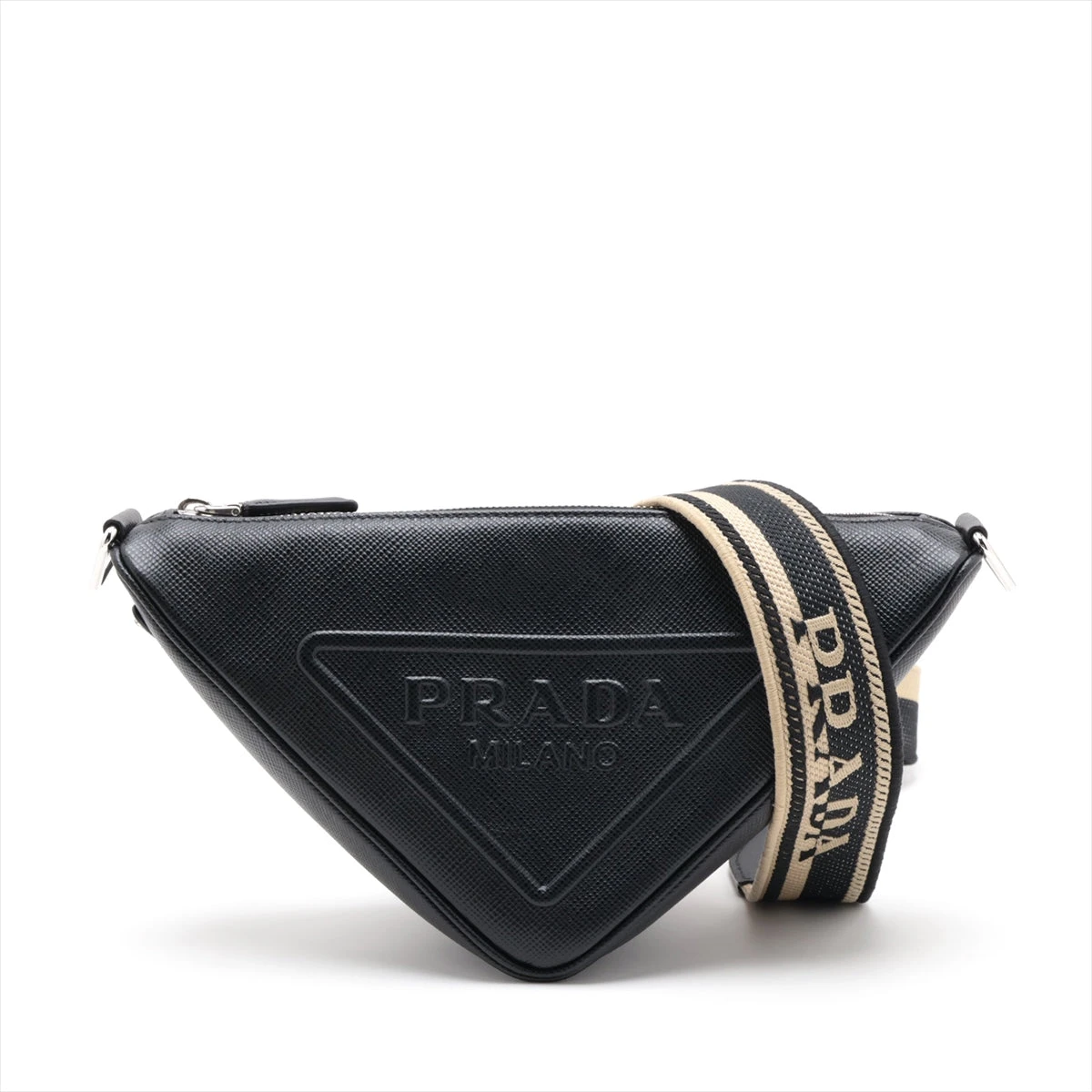 プラダ サフィアーノキュイール トライアングル レザー ショルダー  