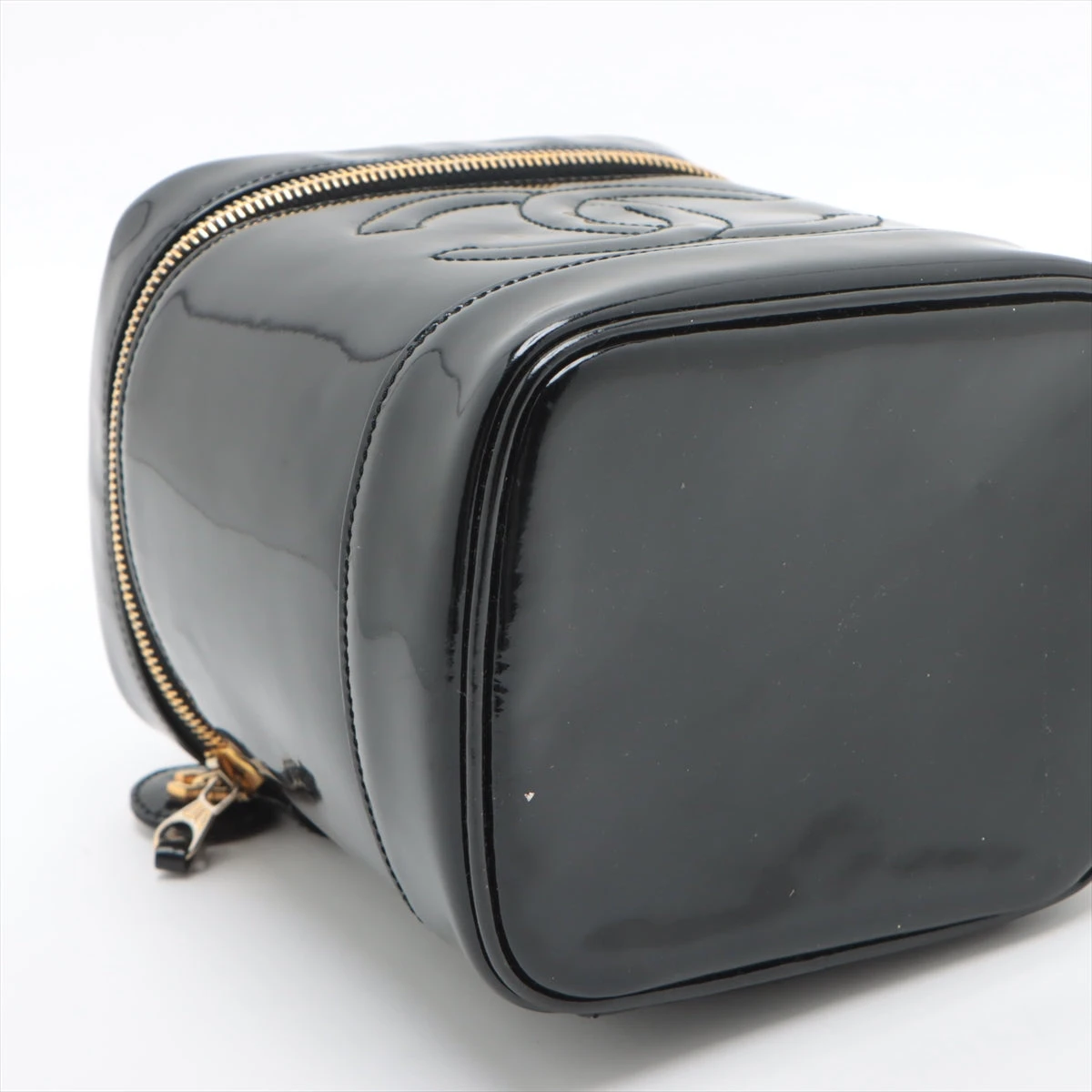 シャネル ココマーク パテントレザー バニティバッグ ブラック