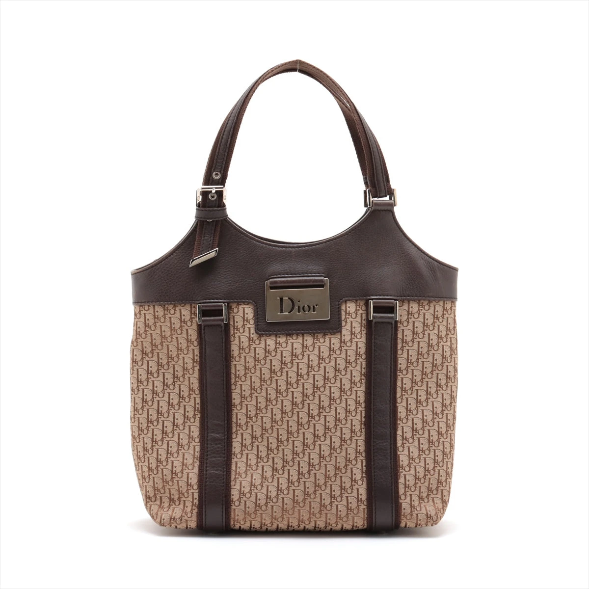 クリスチャンディオール トロッター キャンバス×レザー トートバッグ