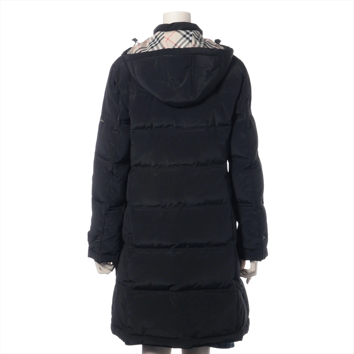 バーバリーゴルフレディースダウンジャケット黒ブラックフード付き