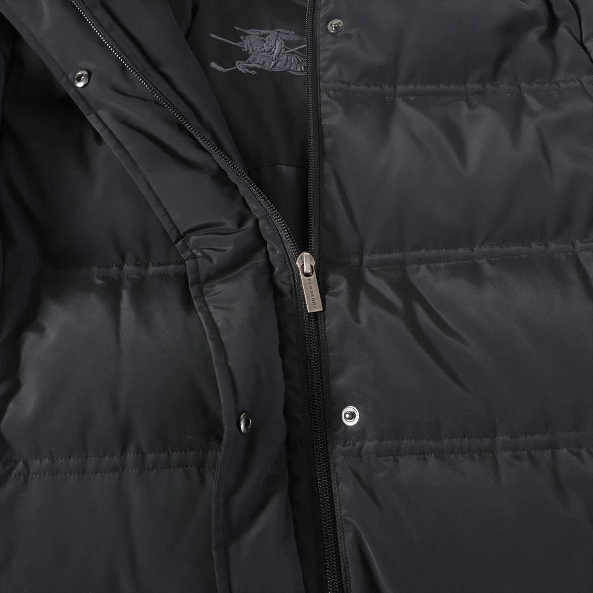 バーバリーゴルフレディースダウンジャケット黒ブラックフード付き