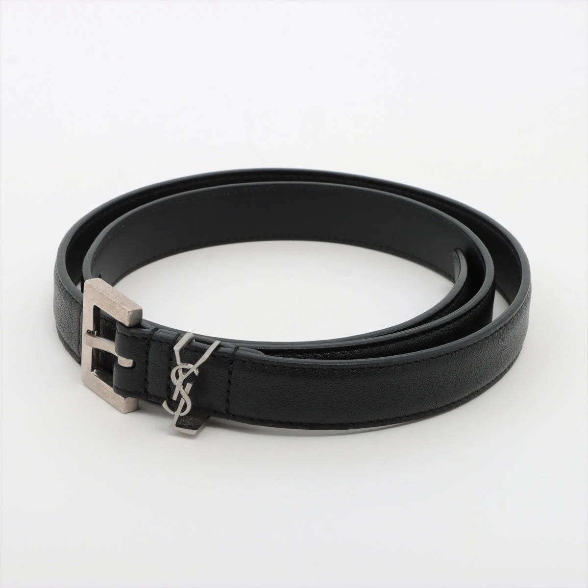 SAINT LAURENT ベルト　80 サンローランパリ YSLロゴ ベルト 80 レザー ブラック 612616