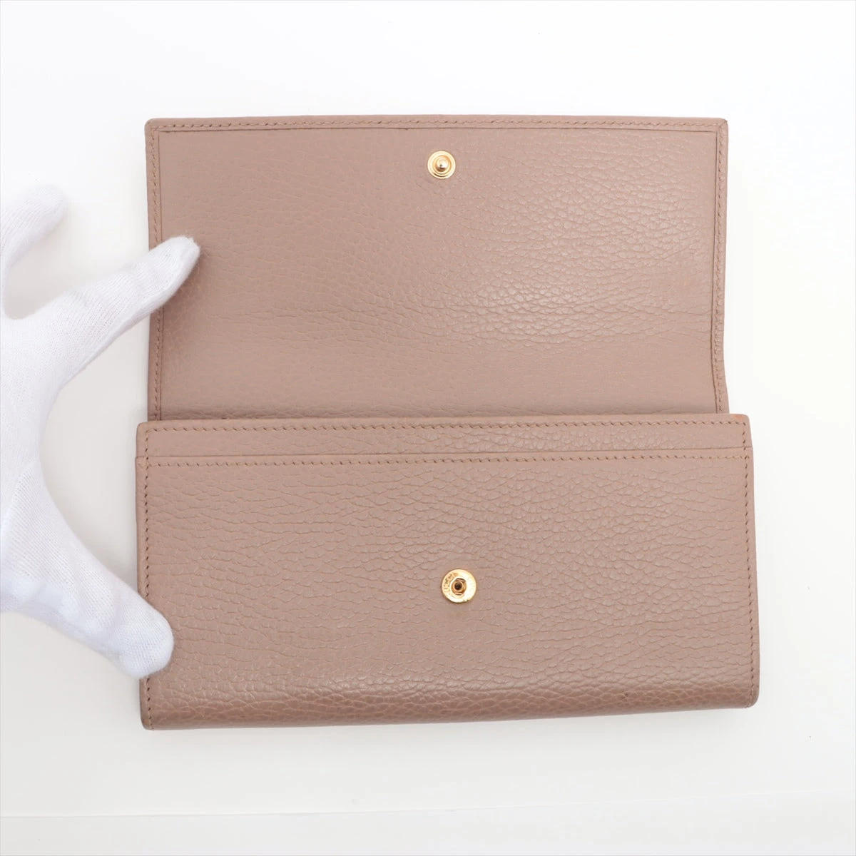 グッチ GGマーモント 456116 レザー 長財布 ベージュ A3113639