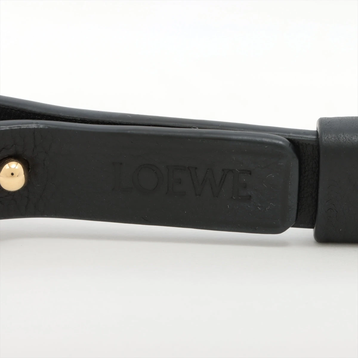 【極美品】LOEWE インターレースバッグストラップ　レザー　ブラック 極美品】LOEWE インターレースバッグストラップ レザー ブラック