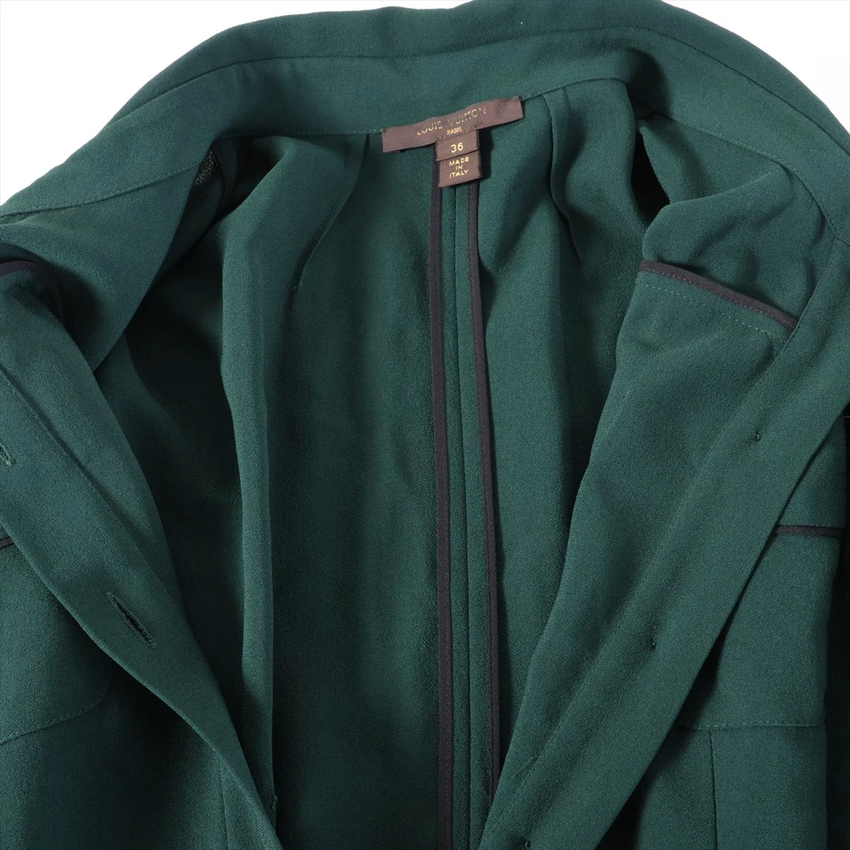 ヴィトン 14AW レーヨン×シルク ワンピース 36 レディース グリーン 