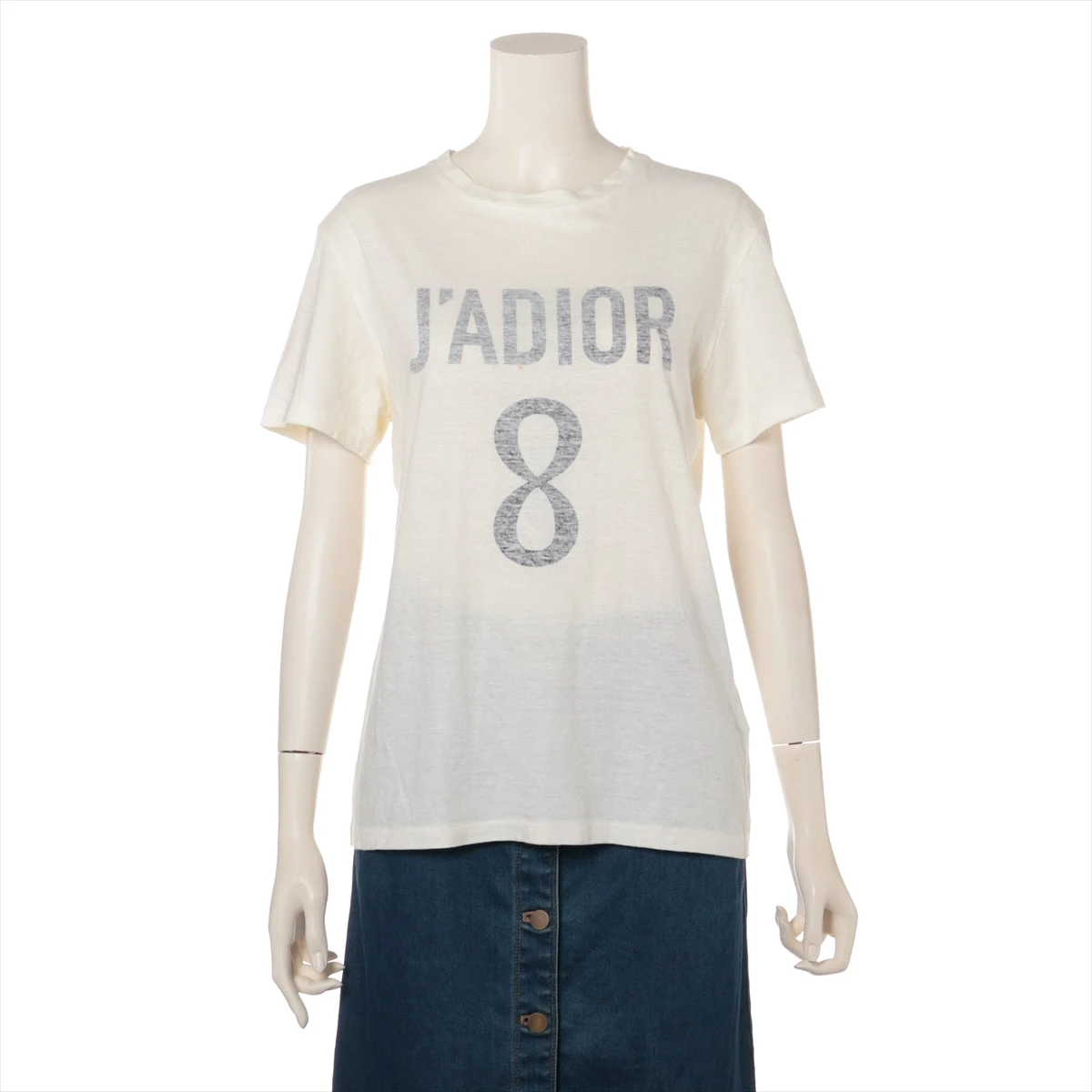売れ筋商品|||ディオール コットン×リネン J’ADIOR 8 半袖Ｔシャツ 843T03TC428 ホワイト XS【中古】 クリスチャンディオール Christian Dior J'ADIOR 8 Tシャツ