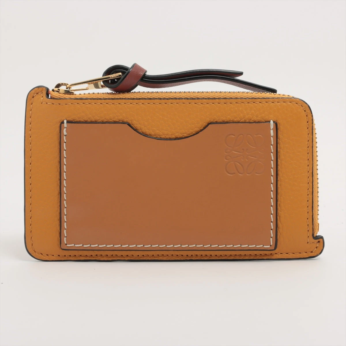 LOEWE レザー フラグメントケース グリーン/ブラウン