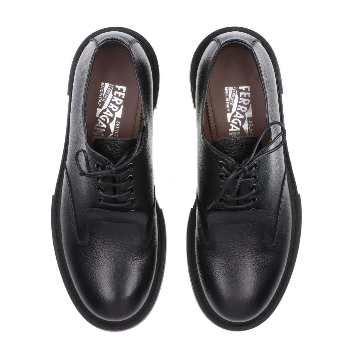 超希少品フェラガモ Salvatore Ferragamoレザー靴7 1/2D フェラガモ レザー レザーシューズ 7 2E メンズ ブラック