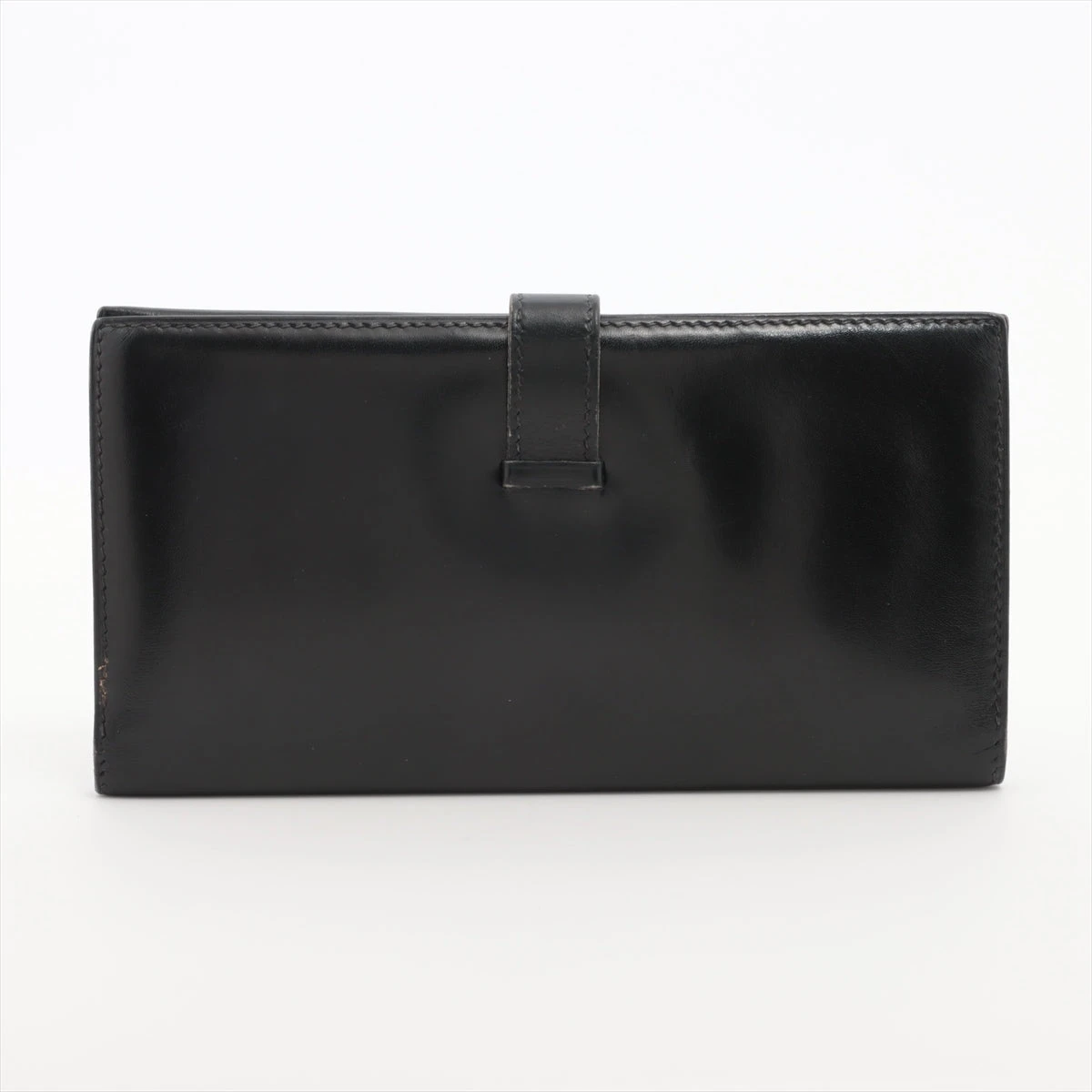 エルメス ベアン ボックスカーフ 財布 ブラック ゴールド金具