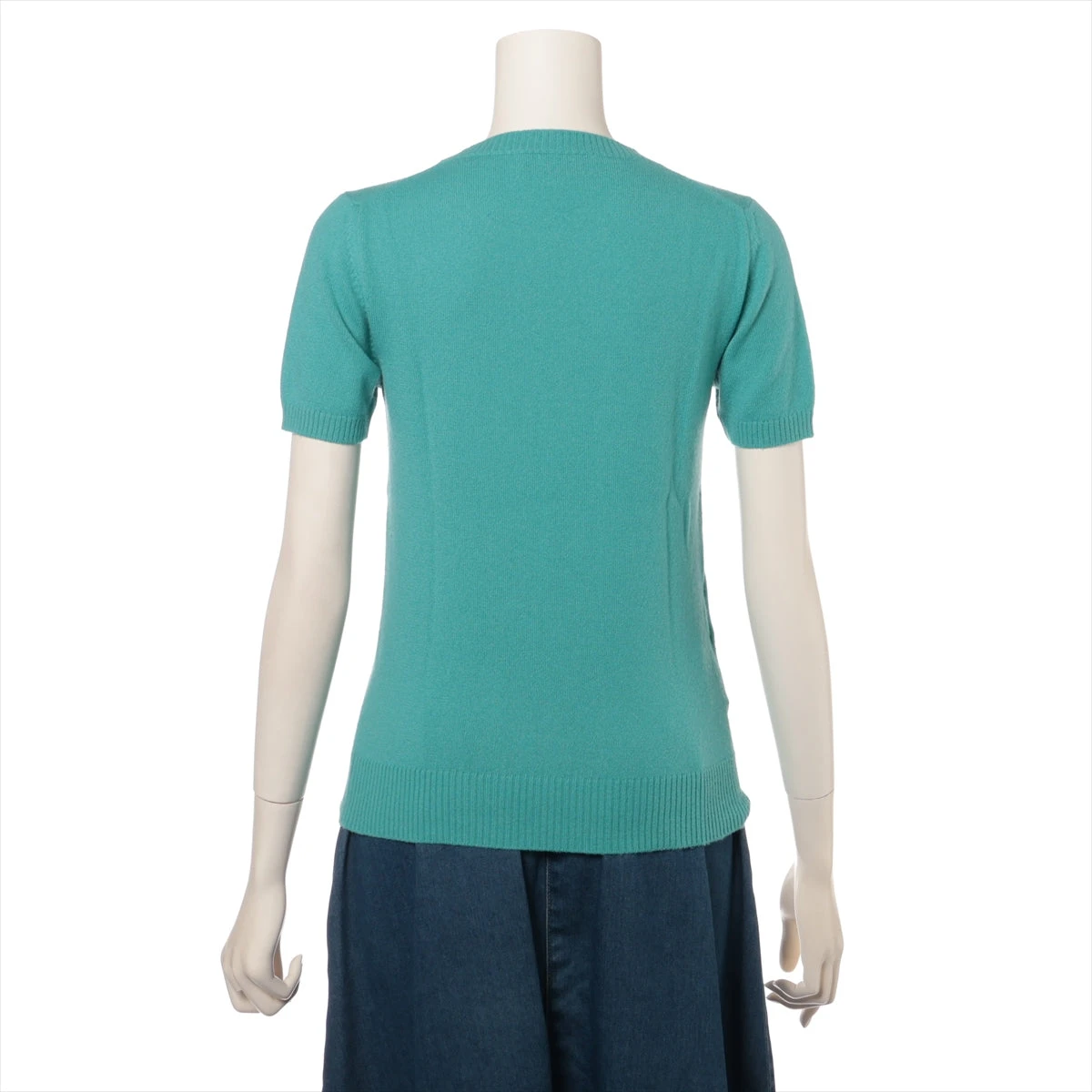 ミュウミュウ 36 グリーン メッシュ編み 半袖セーター ミュウミュウ 36