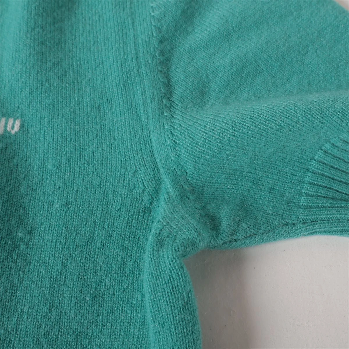 ミュウミュウ 23AW カシミヤ 半袖ニット 36 レディース グリーン